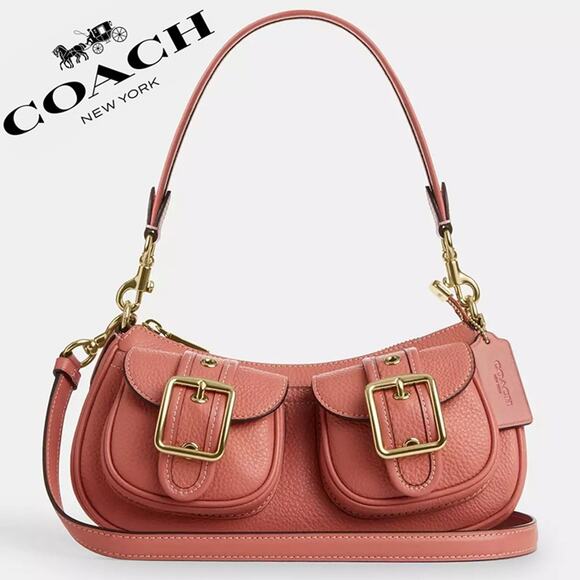 ❤️ Coach Ashton Bag pebbled leather/Im/Burnt Coral